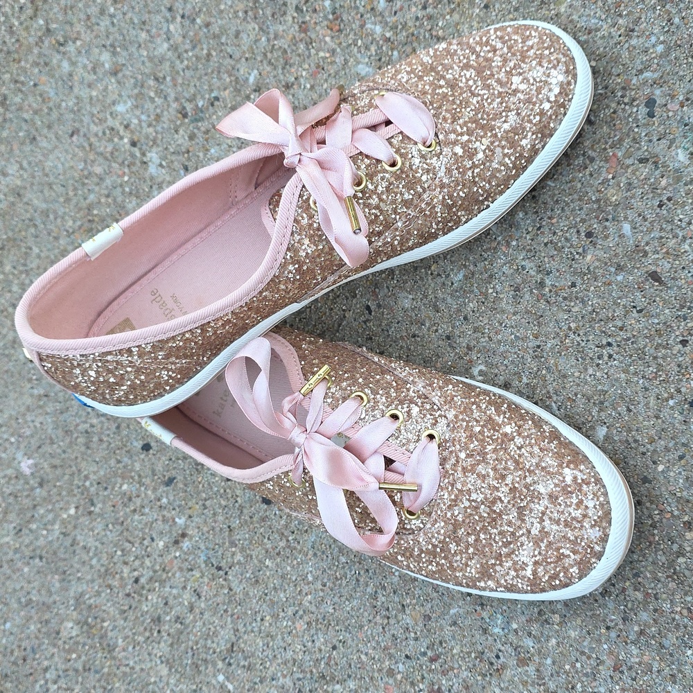 Keds x Kate Spade Champion Glitter Sneakers Rose Gold